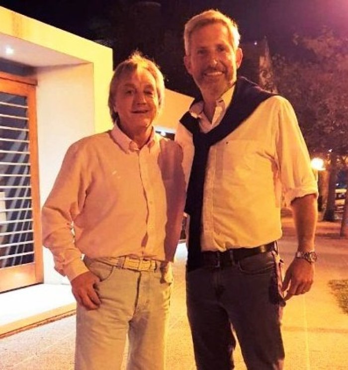 El nuevo representante del Gobierno de Entre R&iacute;os en Capital Federal con Frigerio, en 2021.