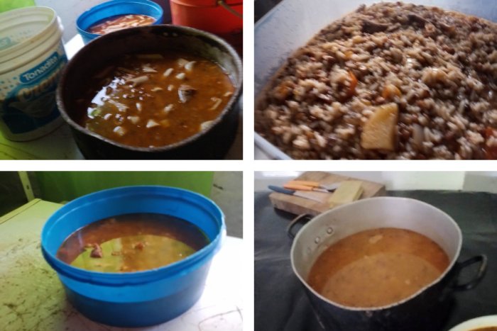 As&iacute; se sirven las porciones de guiso, de fideo o arroz, seg&uacute;n lo disponible.