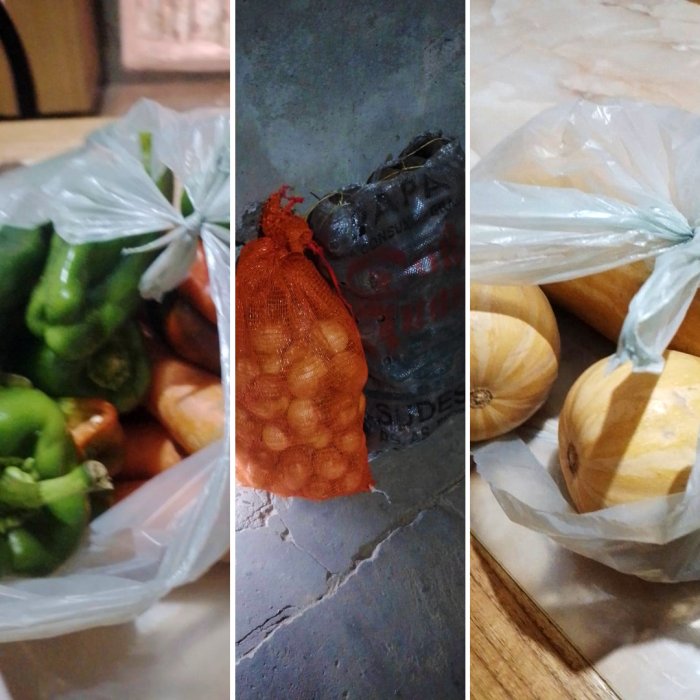 Todas esas verduras pudo comprar Mabel este jueves por el aporte del grupo de amigos.