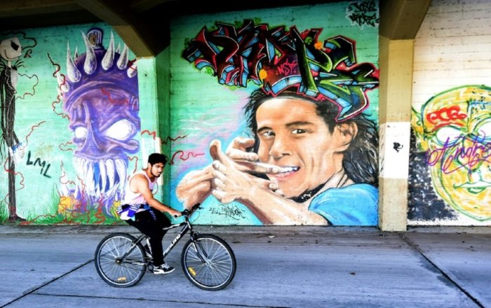 As&iacute; luc&iacute;a el mural en la zona del Muelle de Alta Creciente hasta que fue vandalizado.