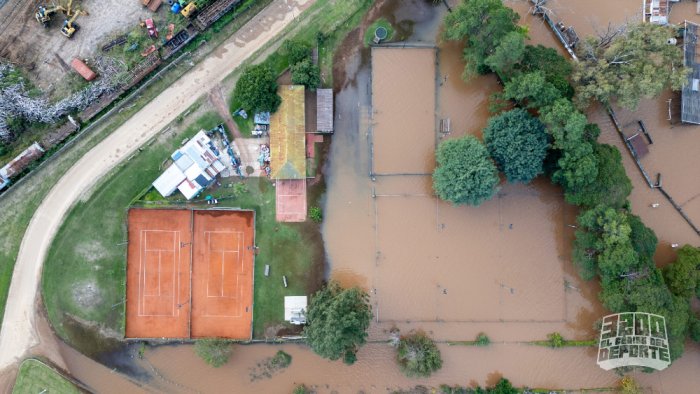 El Concordia Tenis Club, anegado parcialmente en el a&ntilde;o de su centenario.
