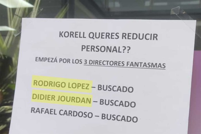 Cartel exhibido durante la protesta gremial en el mes de mayo