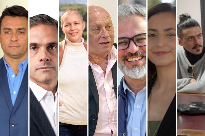 Los rostros de los primeros candidatos a diputados de cada lista.