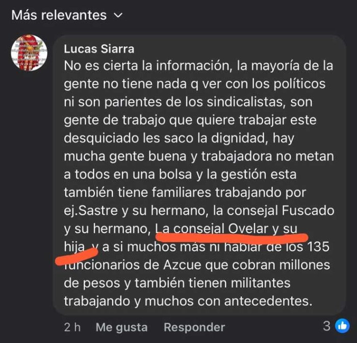 El posteo que gener&oacute; la reacci&oacute;n de la Concejal Ovelar