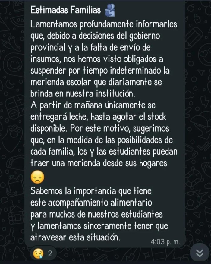 El mensaje que recibieron las familias