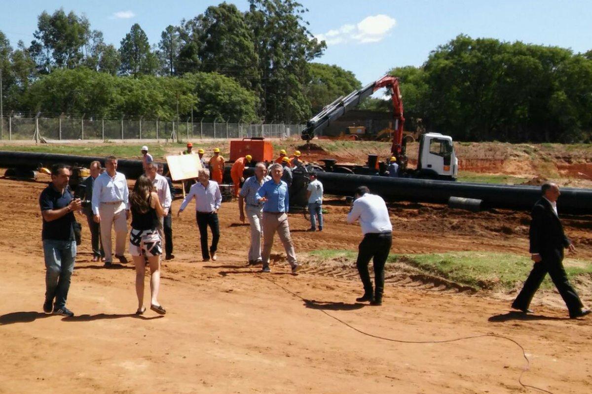 El presidente, en las obras de Concordia.