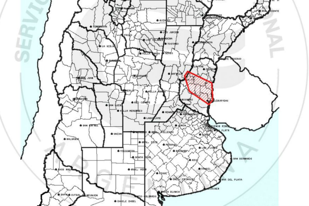 As&iacute; se identifica el &aacute;rea que sufrir&iacute;a tormentas.
