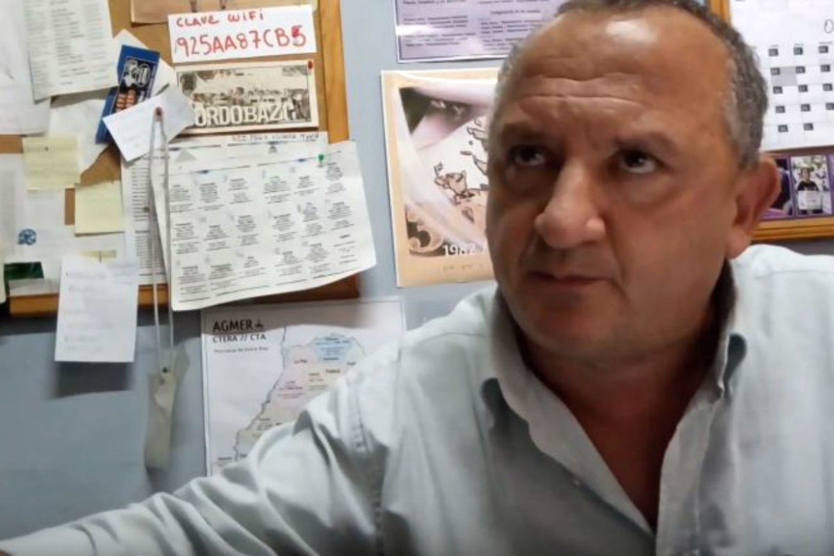 Zampedri, secretario gremial de AGMER Central.