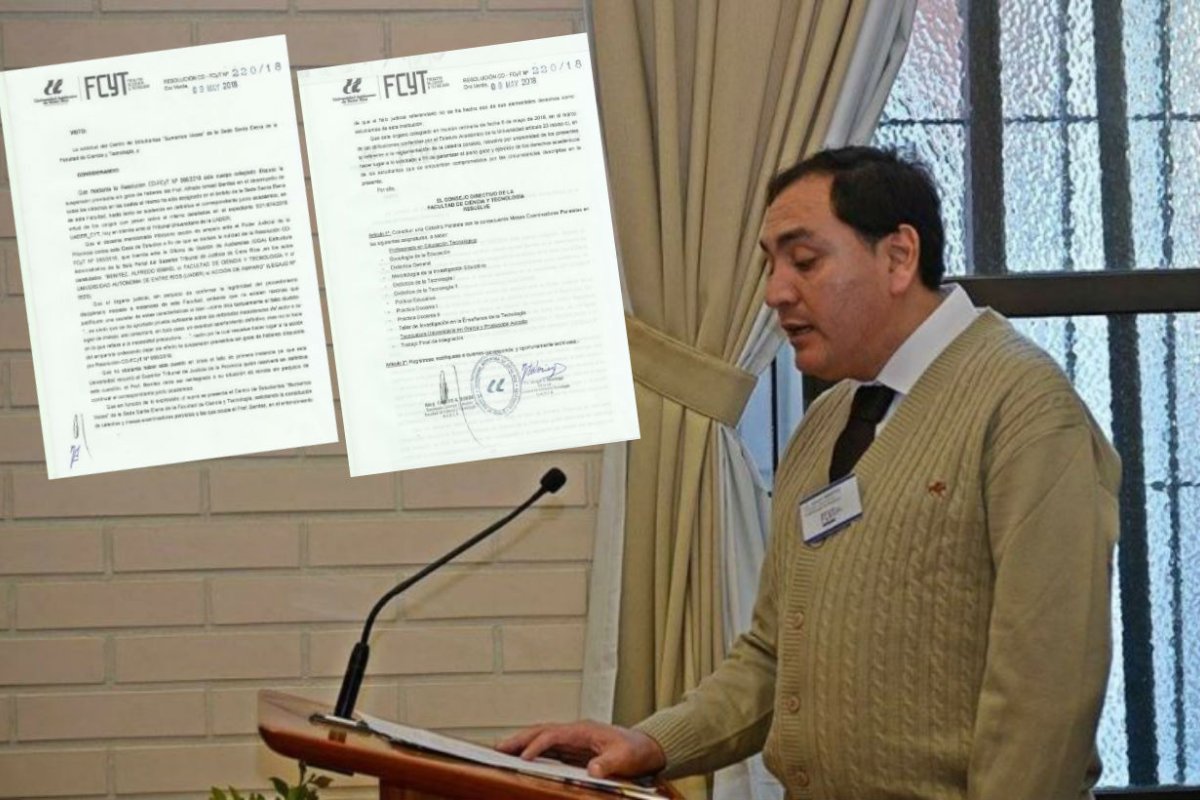 La Resoluci&oacute;n y el profesor cuestionado.