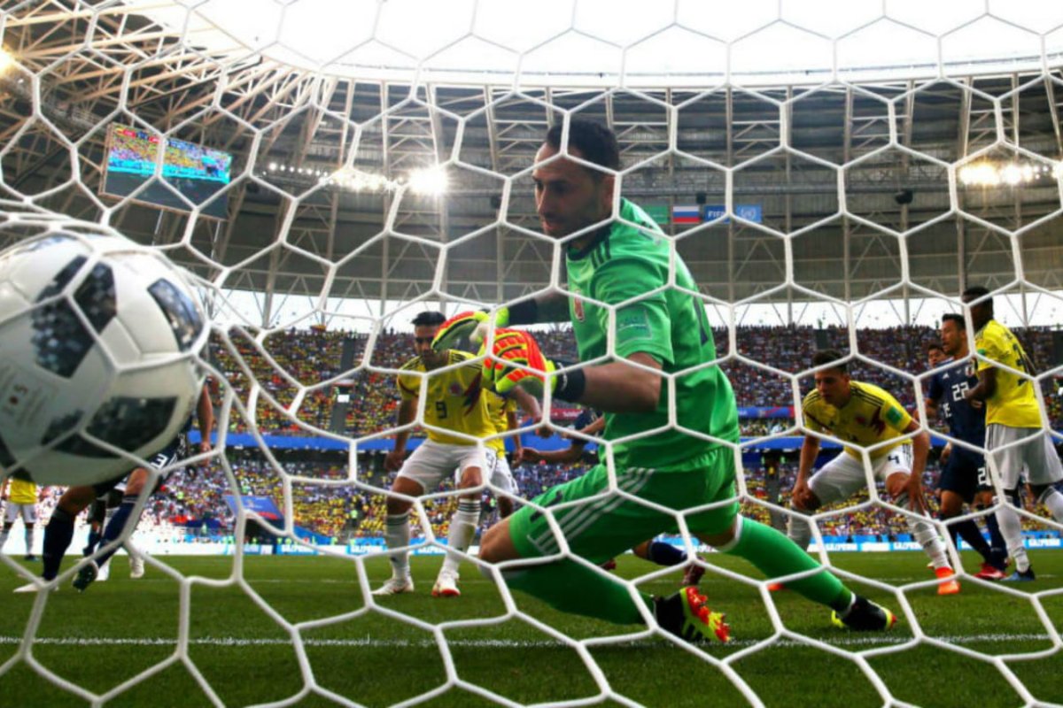 El segundo gol de Jap&oacute;n, que super&oacute; a Colombia.