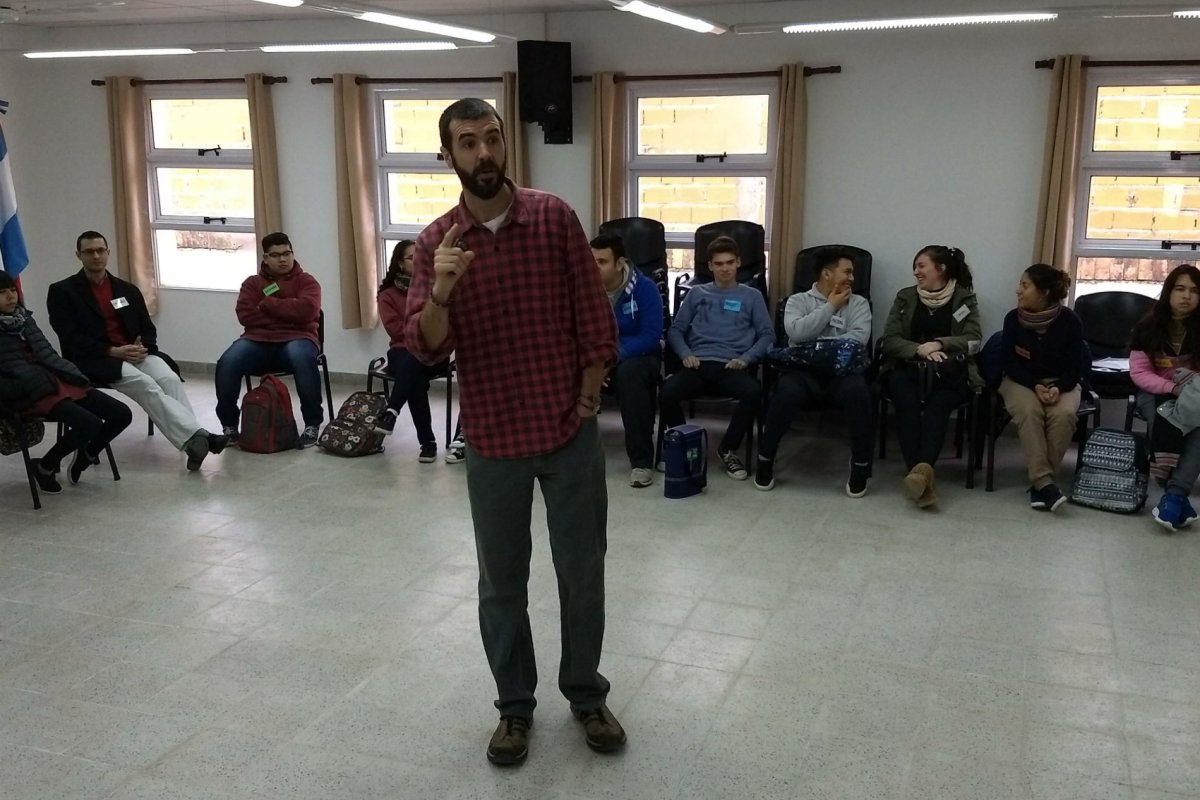 Vedoya, en la charla con los estudiantes.