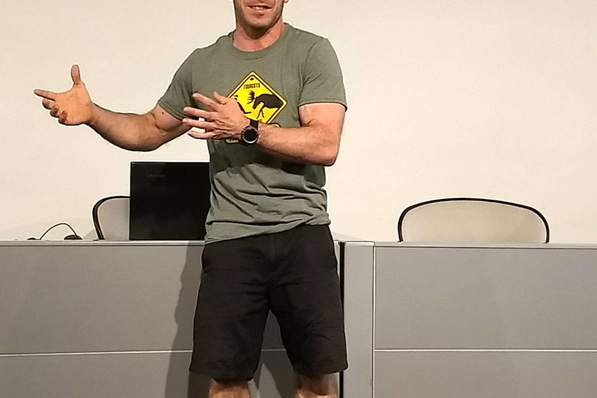 Mart&iacute;nez Erazun, en un ensayo antes del TEDx.