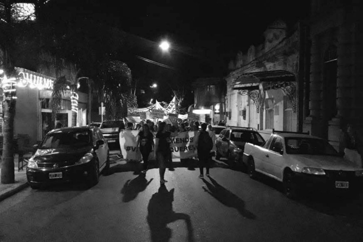 El paro de mujeres, anoche en Concordia.