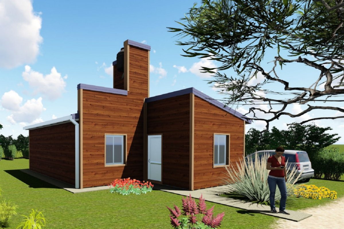 Modelo de viviendas construidas con madera.