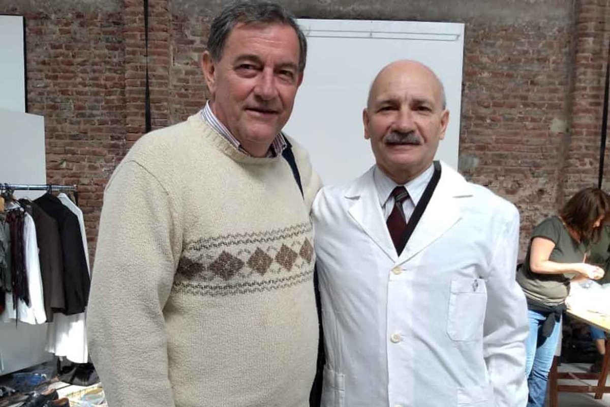 Bosio con un actor que interpreta a Zatti