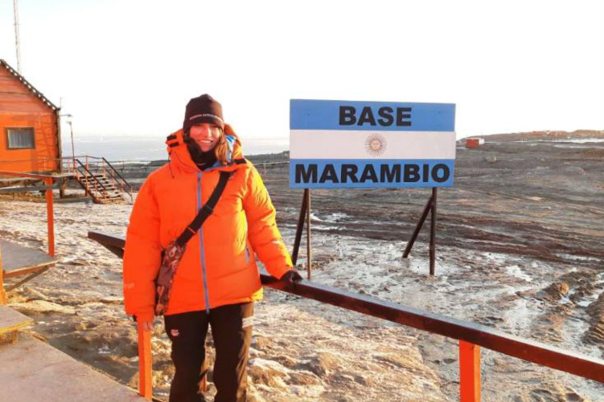 La concordiense en plena base Marambio.