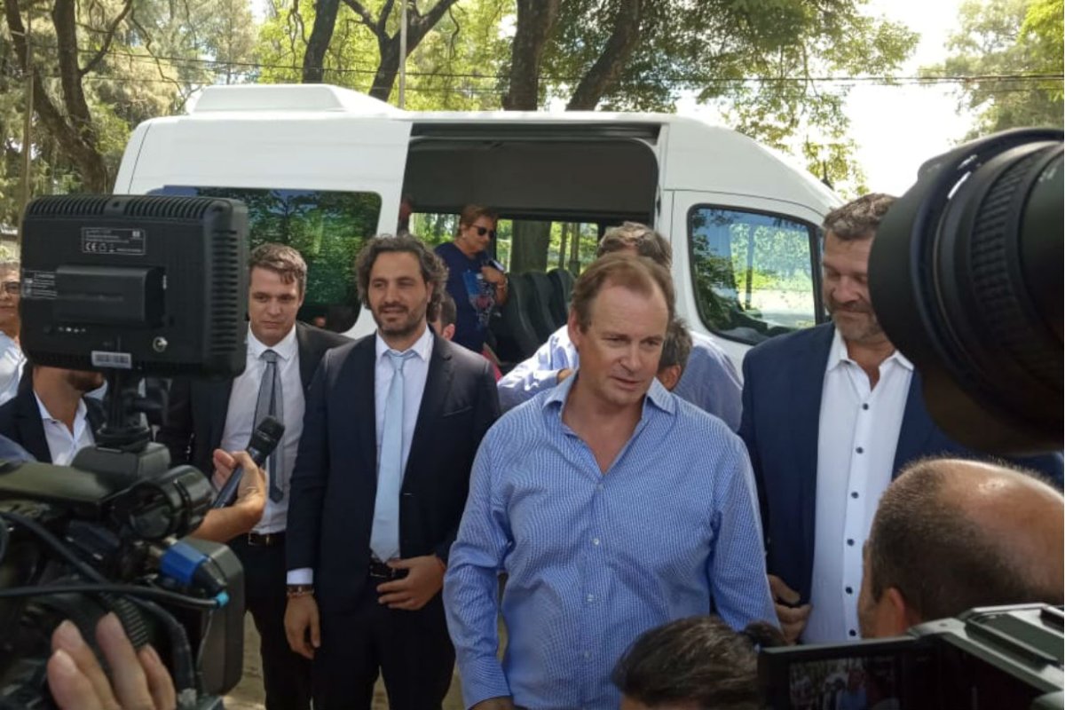Cafiero, en otro momento de su paso por Concordia.