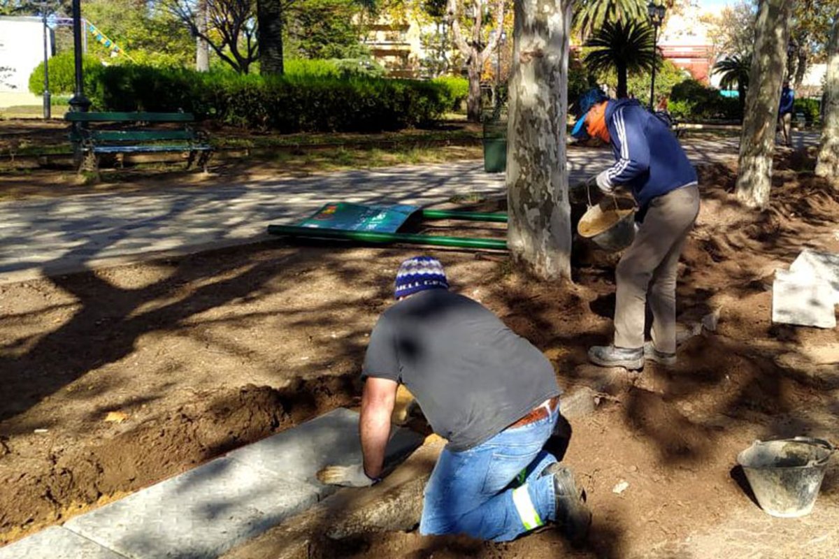 Obras en la Plaza San Mart&iacute;n