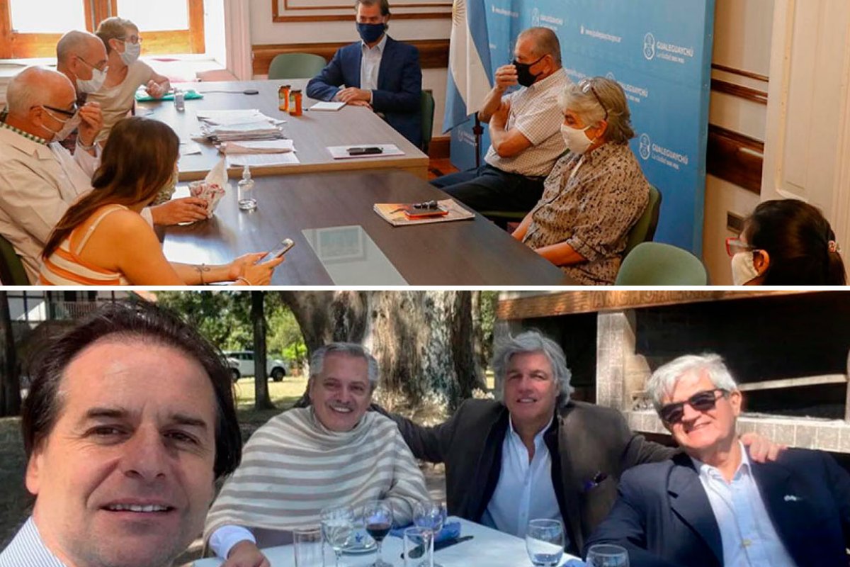 Piaggio con ambientalistas y los dos presidentes