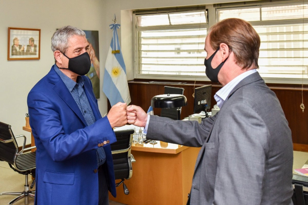 Jorge Ferraresi recibi&oacute; al gobernador Bordet.