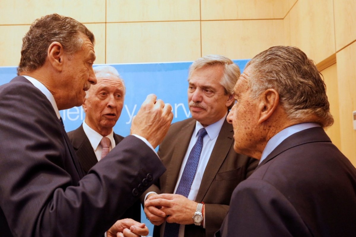 Grinman en un encuentro con Alberto Fern&aacute;ndez.