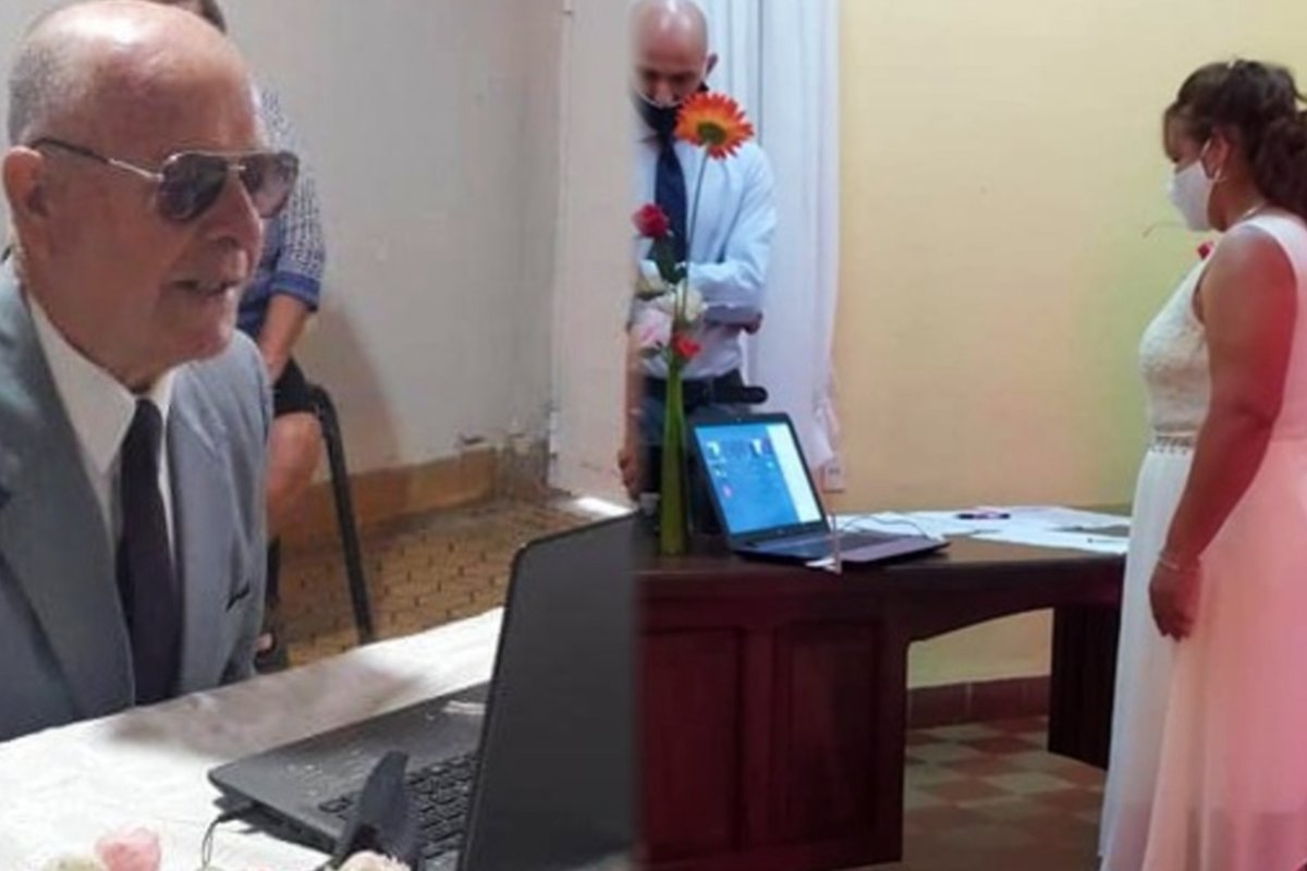 El casamiento v&iacute;a Zoom (foto: Entre R&iacute;os Ahora).