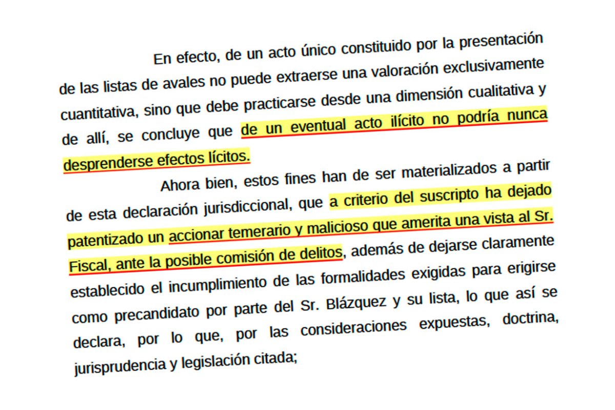 P&aacute;rrafo del fallo del Juez R&iacute;os