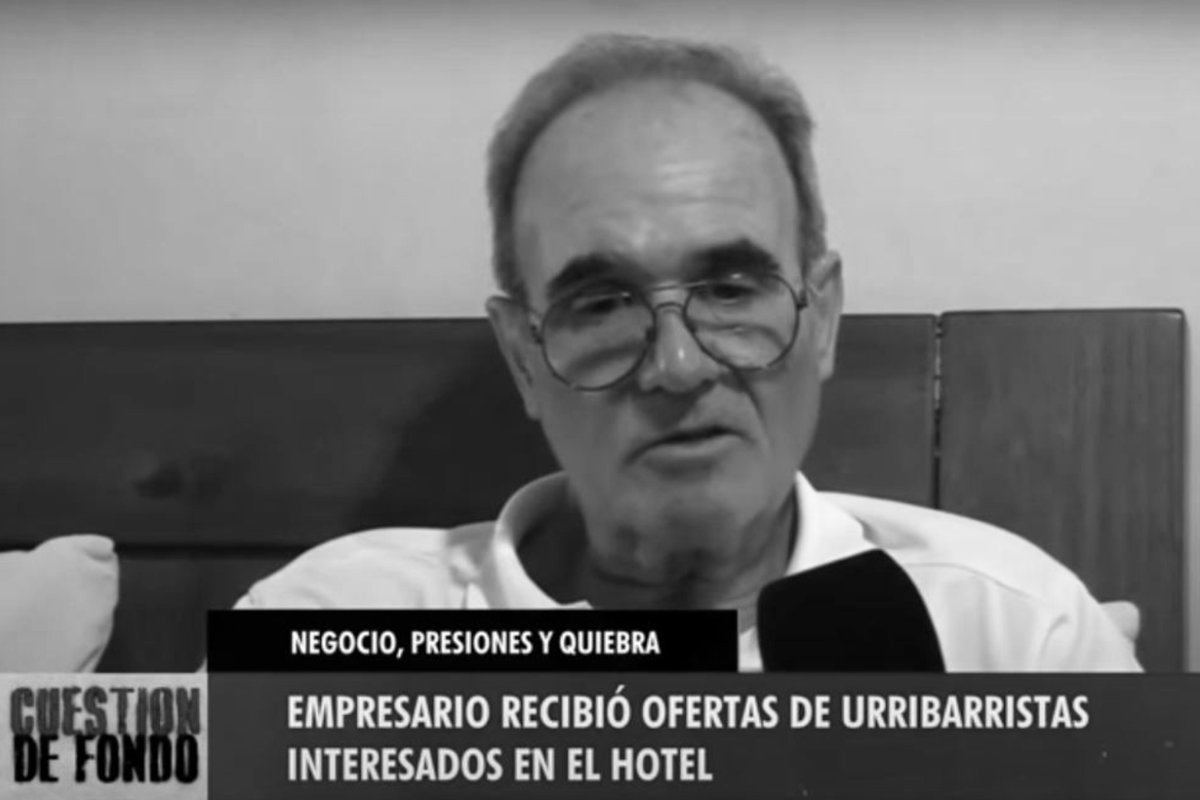 Jorge Aguirre en la entrevista televisiva.