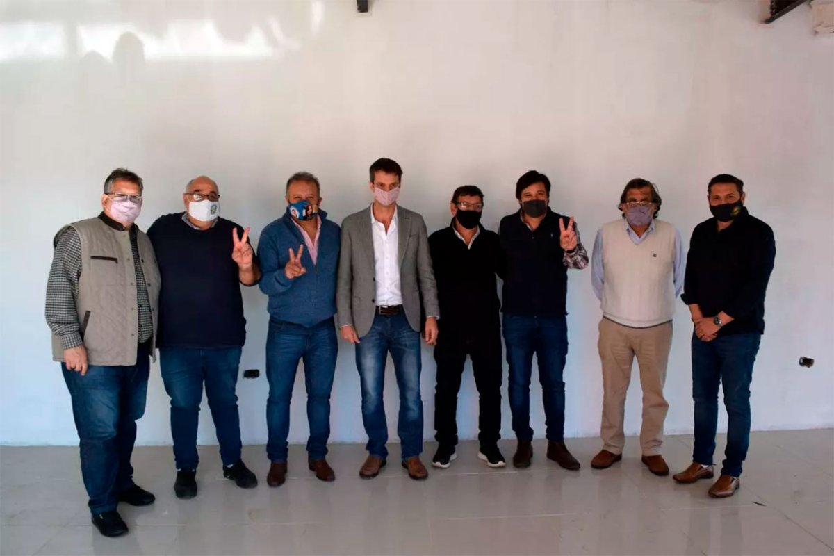 Sindicalistas de Concordia con Cresto y Francolini