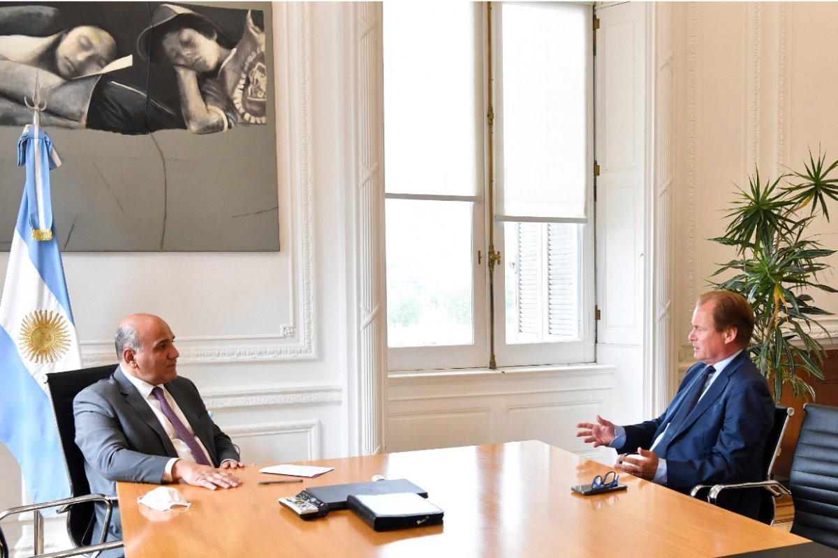 El gobernador, hoy con el jefe de ministros.