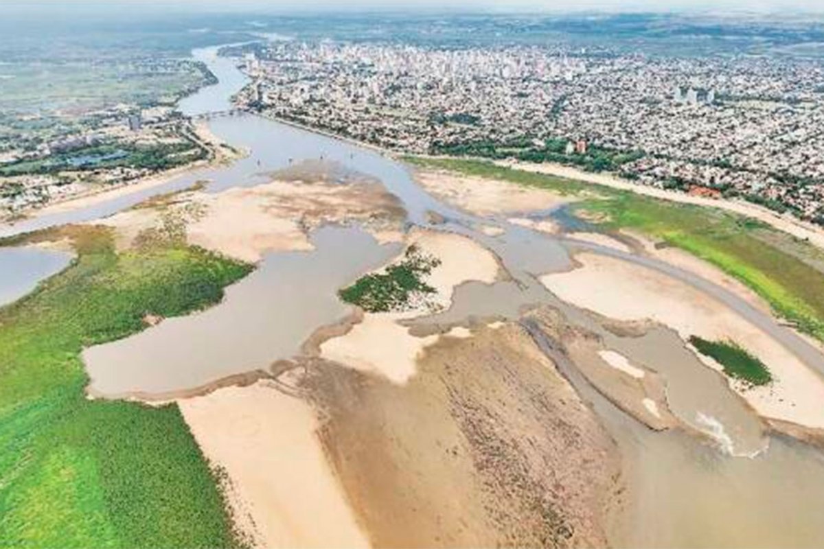 La laguna Set&uacute;bal desde el drone de El Litoral