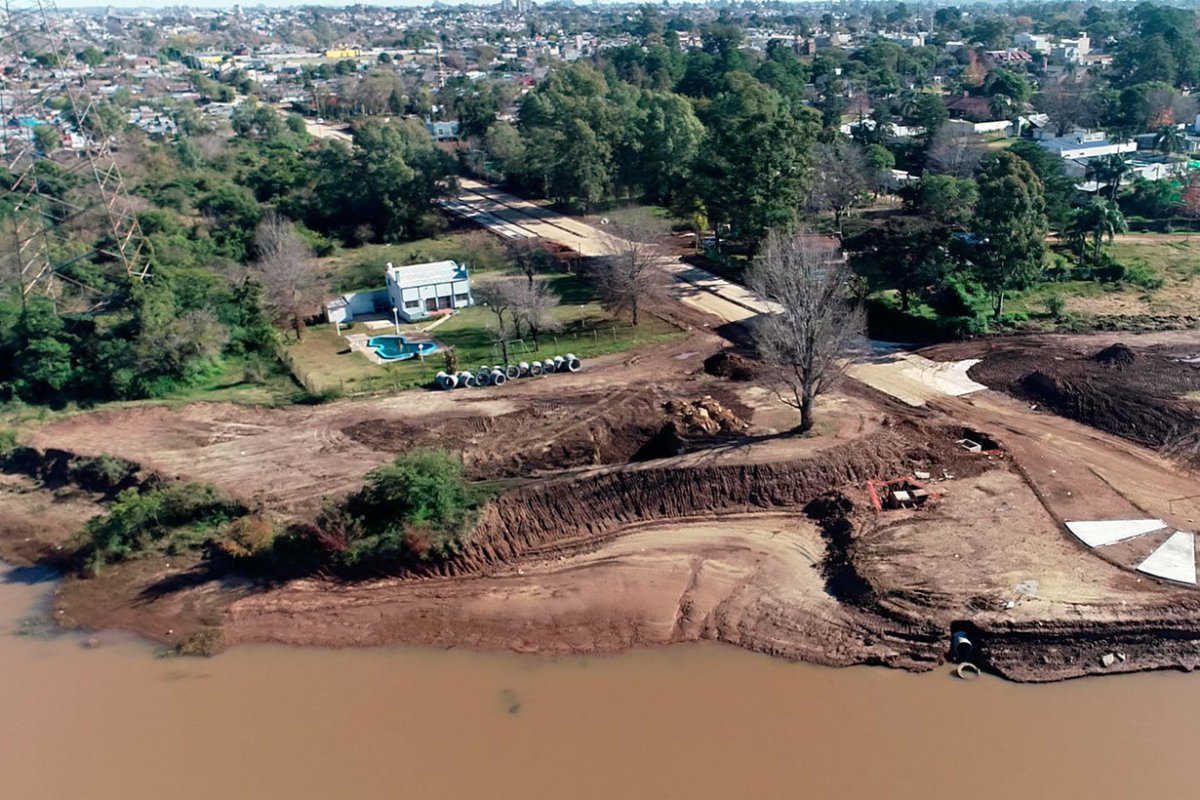 La obra en Coldaroli y el r&iacute;o