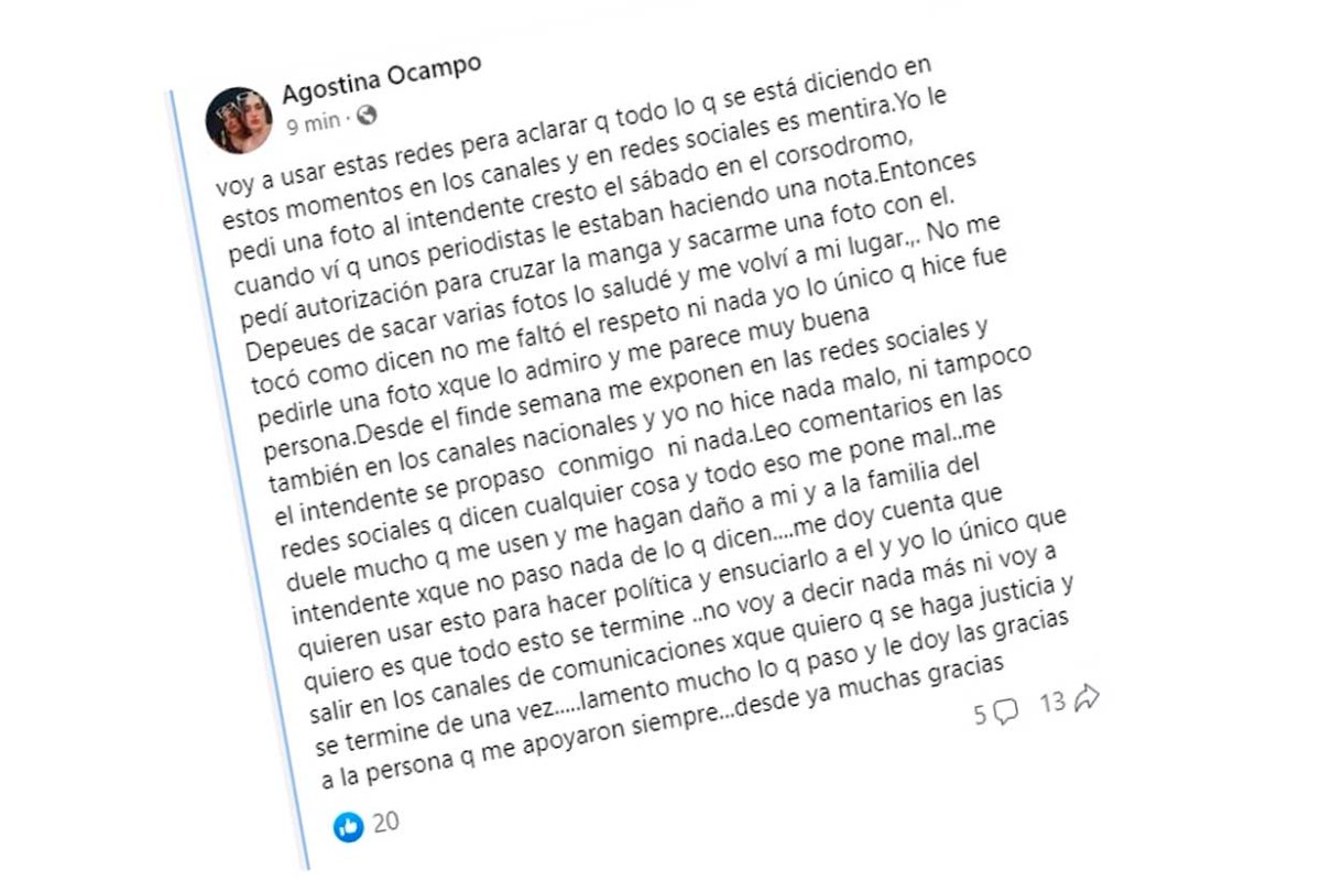 Us&oacute; Facebook para expresar su posici&oacute;n
