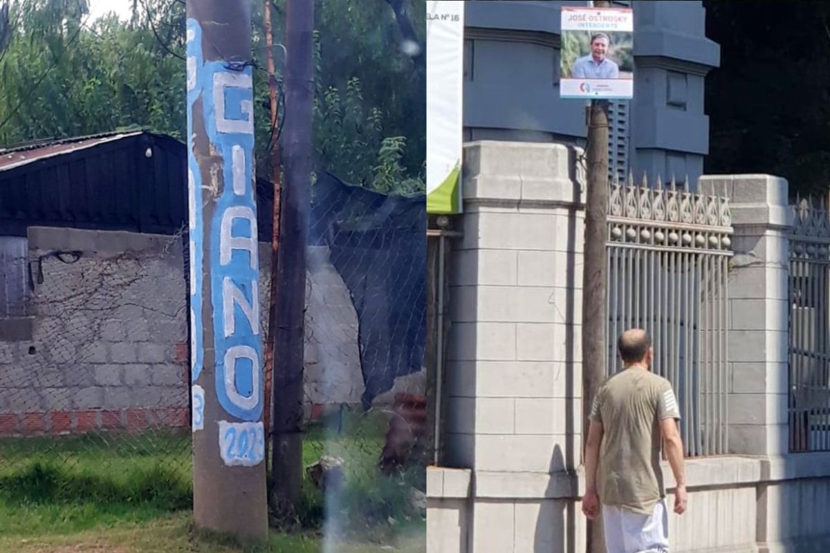 Algunos de los carteles y pintadas en Concordia.