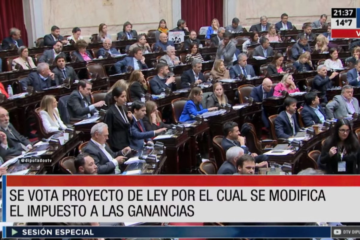 El momento de la votaci&oacute;n en Diputados.