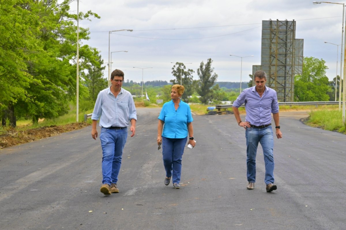 Cresto y L&oacute;pez Bernis, en obras del acceso sur.