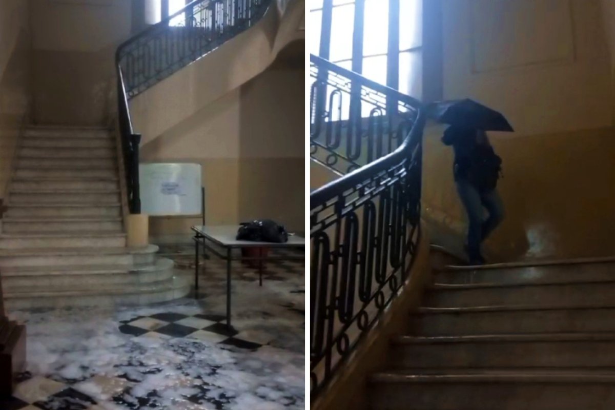 La escuela Normal de Concordia se llueve
