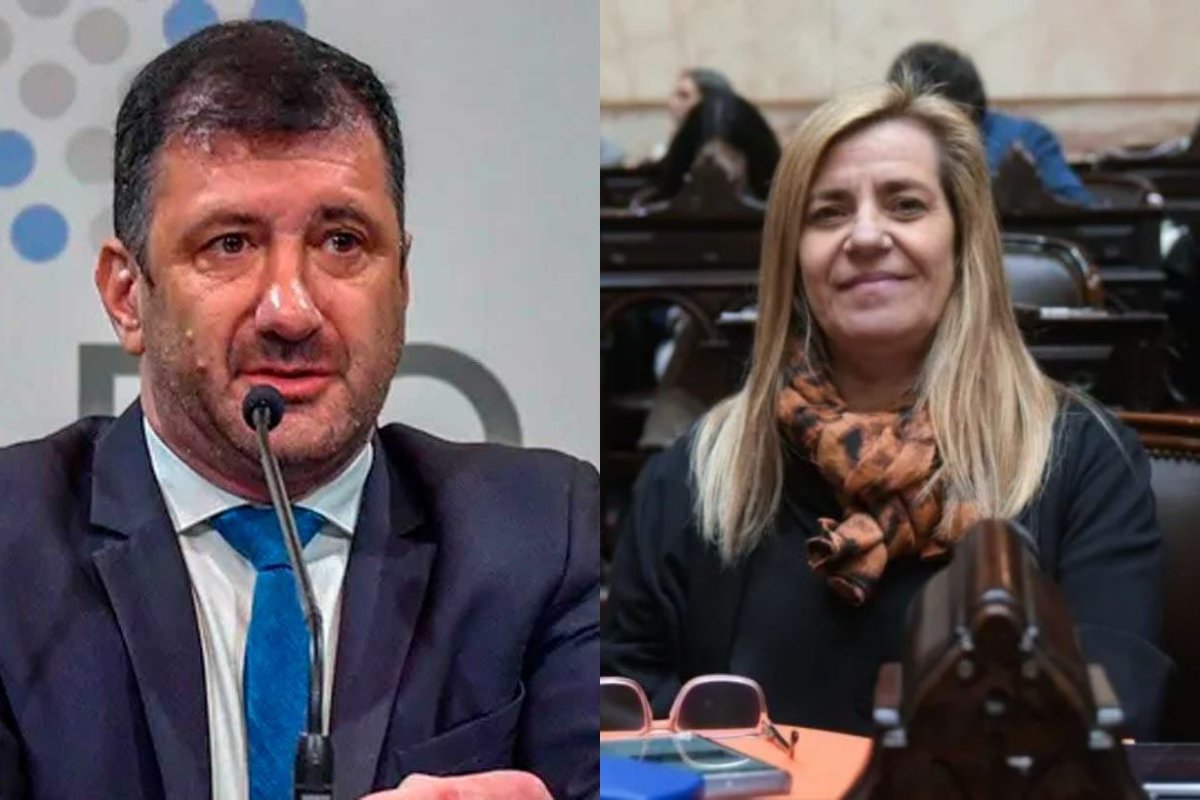 Los legisladores Kueider y Antola.