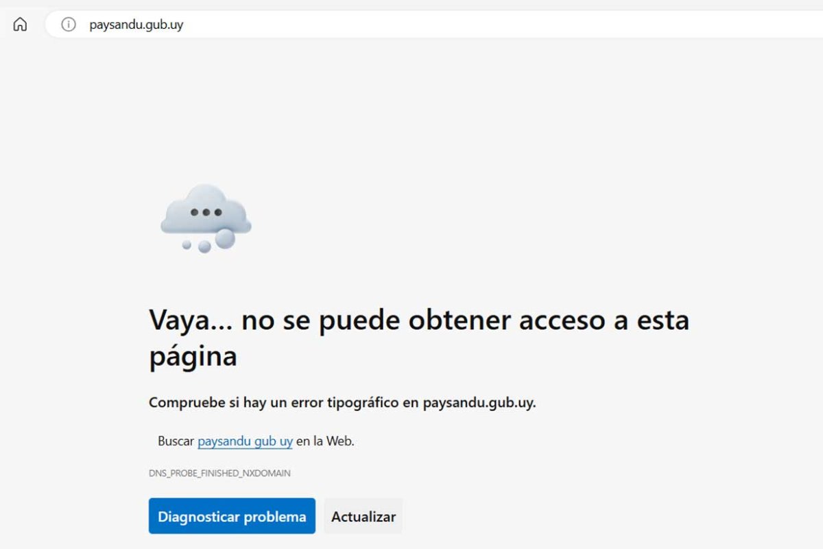 La web de Paysand&uacute;, inaccesible