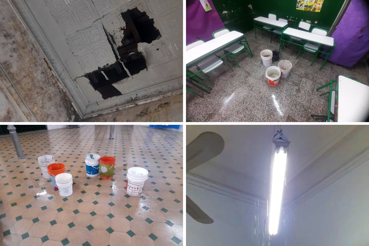 Algunas im&aacute;genes de los da&ntilde;os en la escuela.