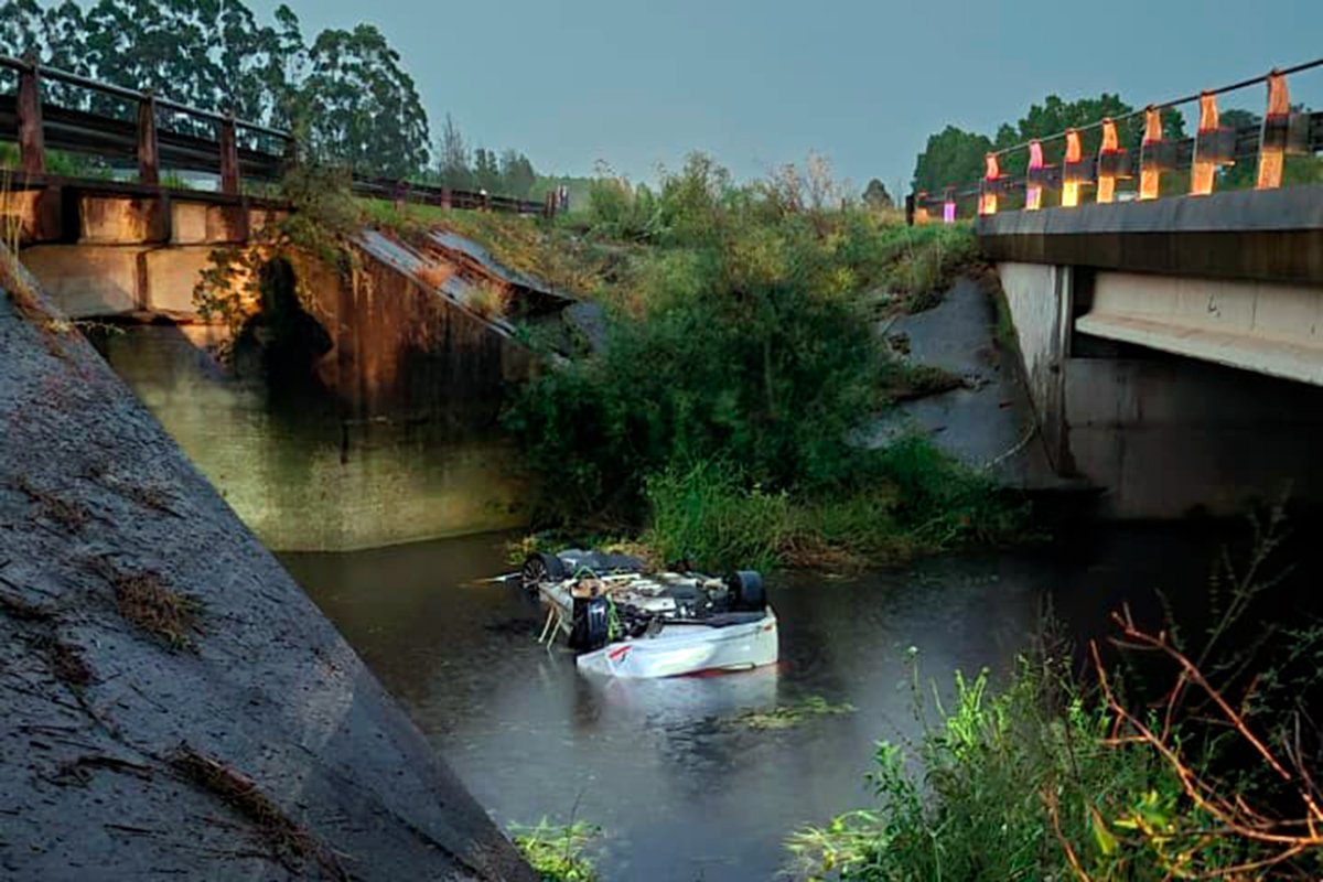 El Corolla h&iacute;brido termin&oacute; en el arroyo Negro.