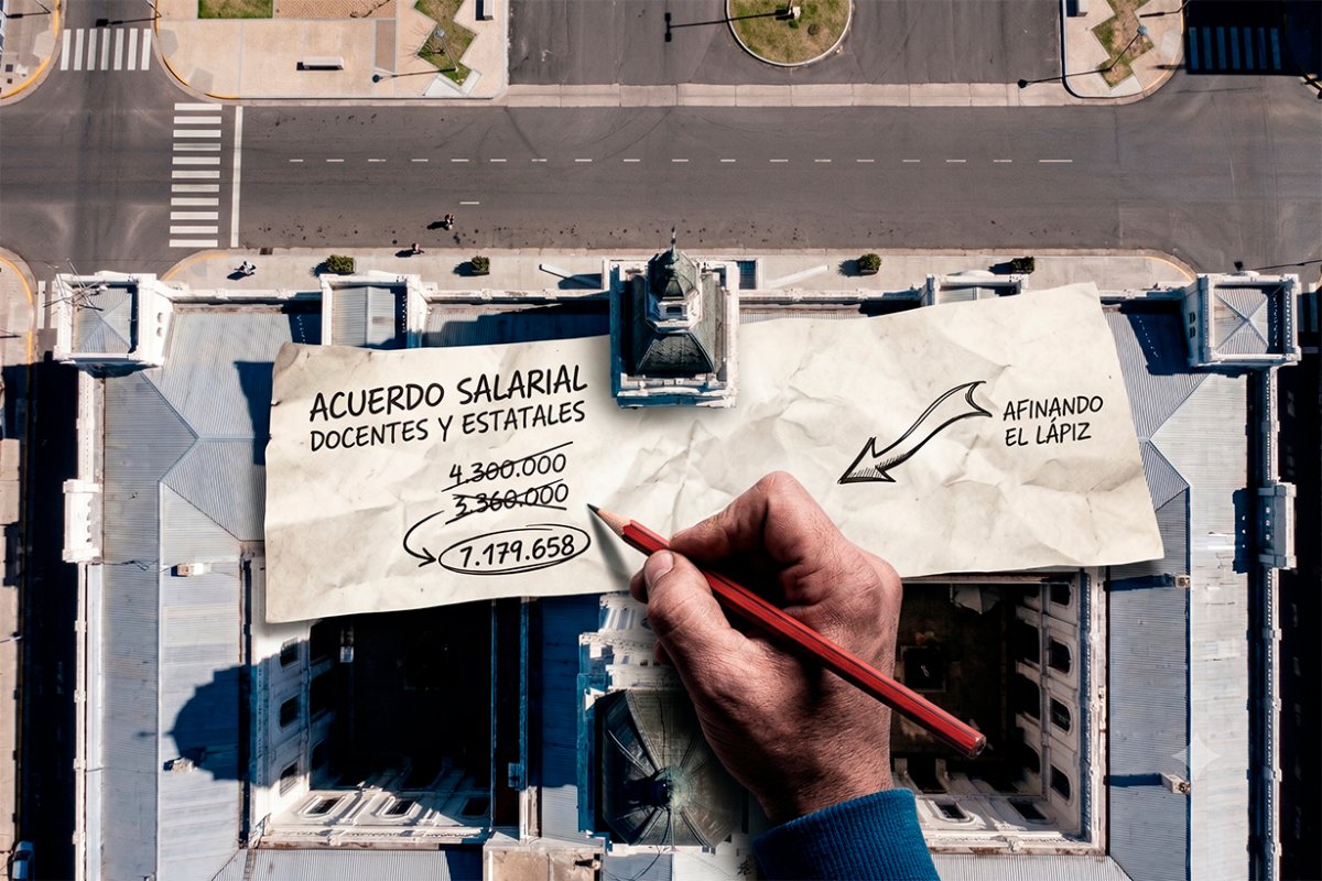 Retoman las paritarias (imagen creada con IA).